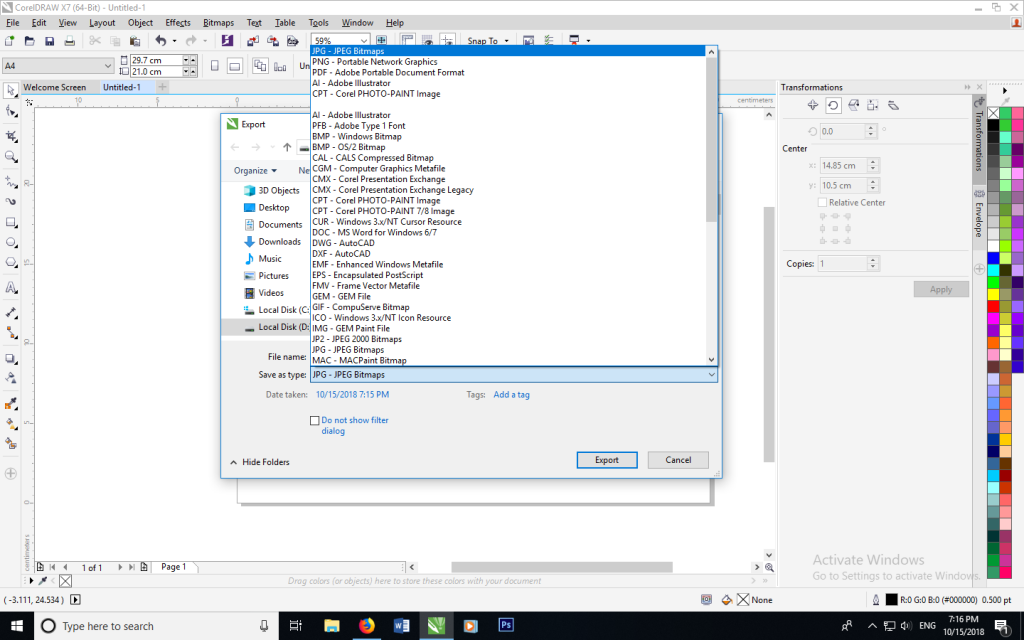 Cara Meng-export File dari Corel Draw, Photoshop dan AI menjadi Format ...