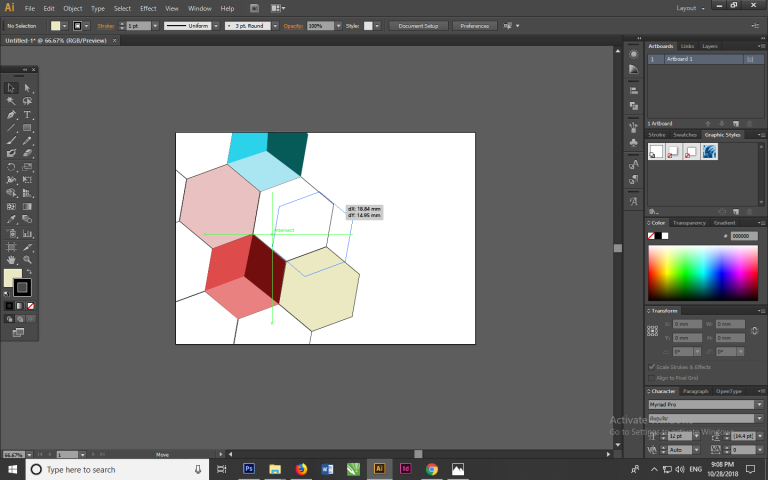 cara mengaktifakan smart guide di illustrator